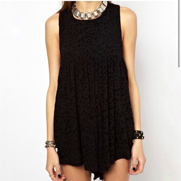 One Teaspoon black whiskey animal print sleeveless romper size Small - Picture 16 of 16